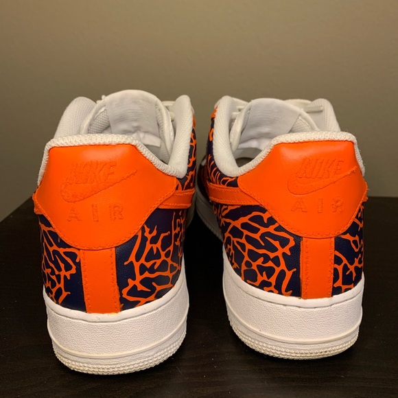 Nike Air Force 1 '07 Low, CW2288-111, Custom Orange Navy Blue, Men's Size 13 - Picture 2 of 11